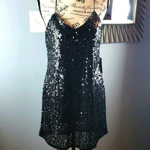 Express Black Dress Size:Small Sequin